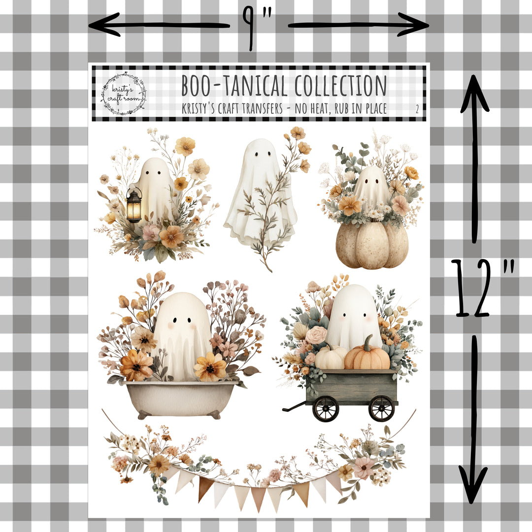 BOO-Tantical - Botanical Ghosts Living Life Rub On Transfers - 2