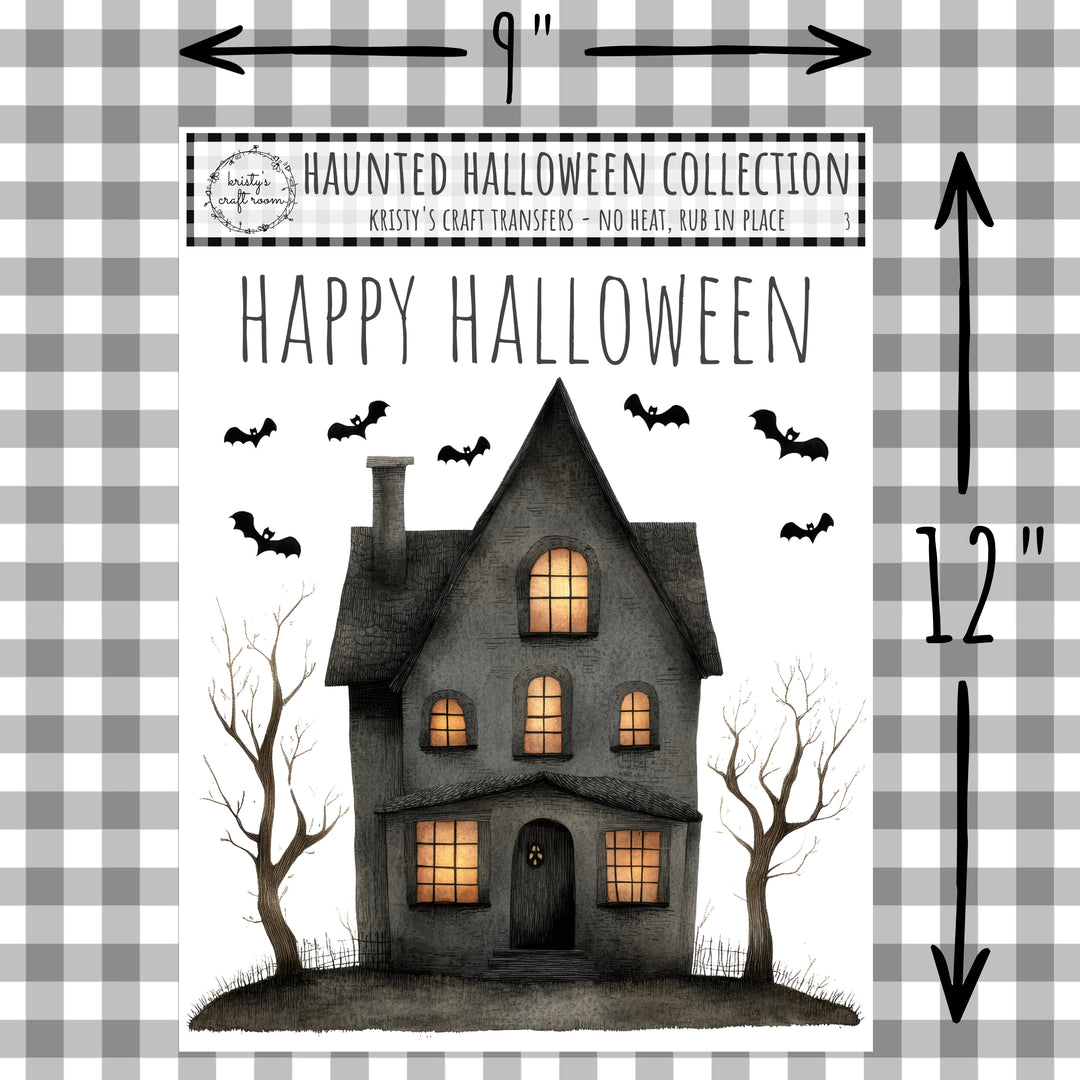 Haunted Halloween - Haunted House Rub On Transfers - 3