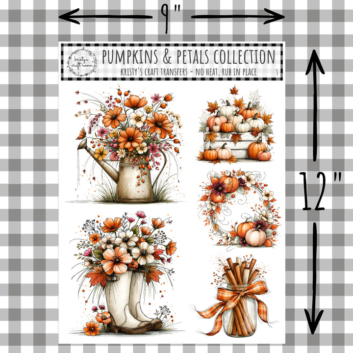 Pumpkins &amp; Petals in the Garden - Rub On Transfers - 3