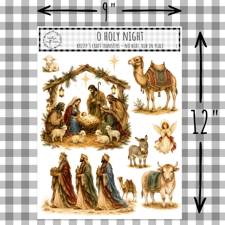 O Holy Night - Rub On Transfer - Bundle