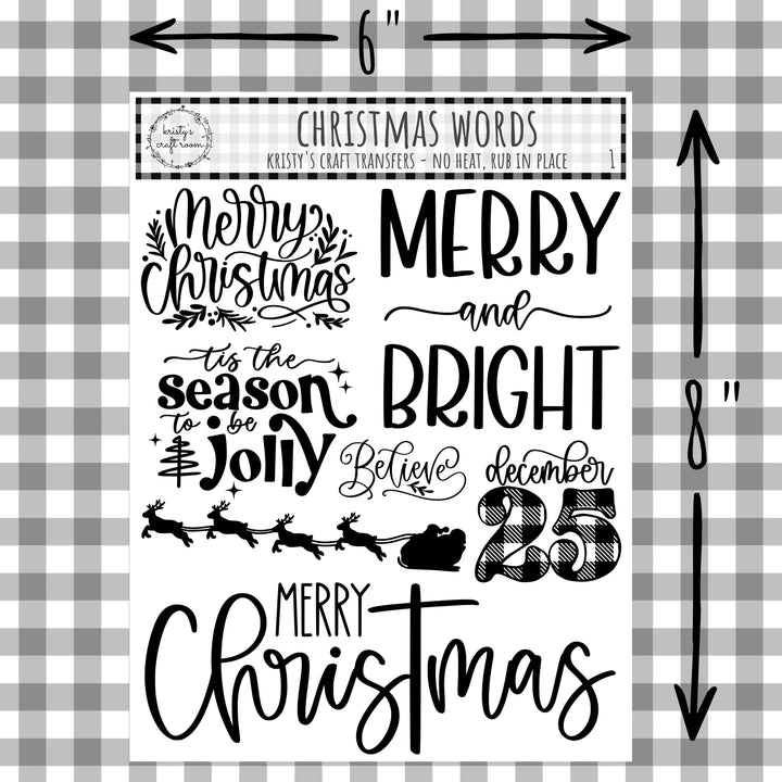 Christmas 2026 Word - Rub On Transfer - Bundle