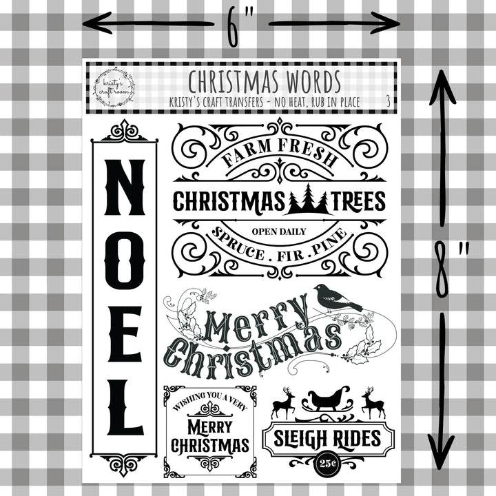 Christmas 2026 Word - Rub On Transfer - Bundle