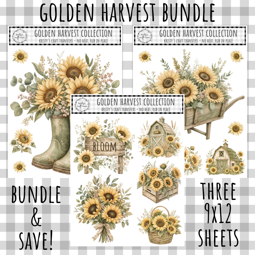Golden Harvest - Rub On Transfer - Bundle