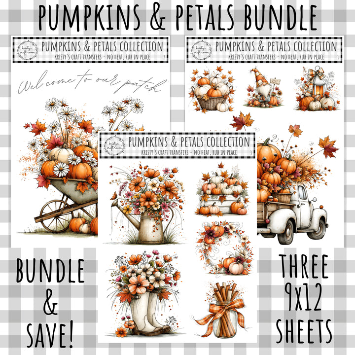 Pumpkins &amp; Petals - Rub On Transfer - Bundle