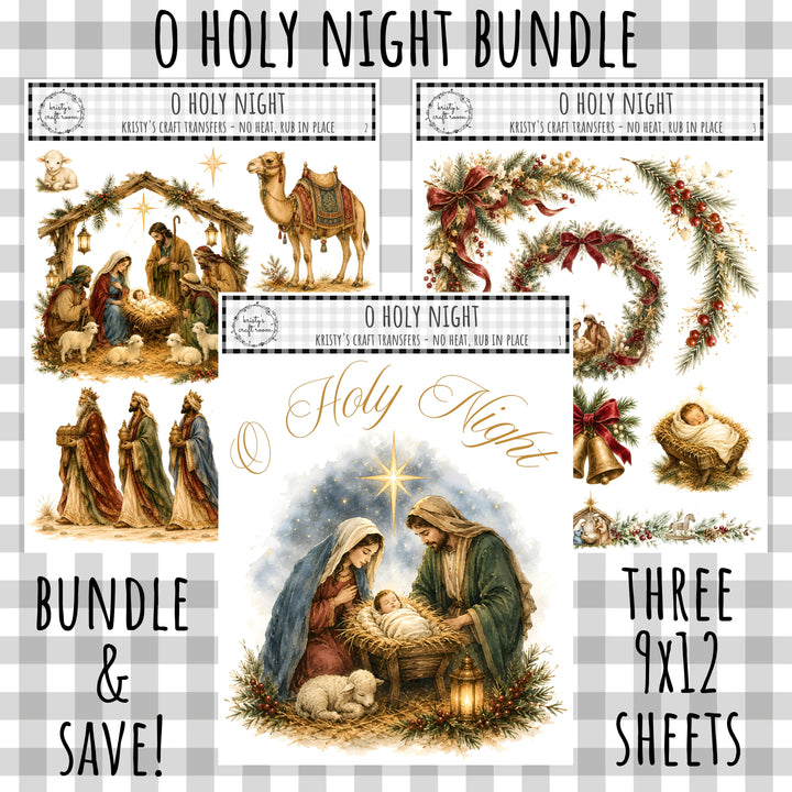 O Holy Night - Rub On Transfer - Bundle