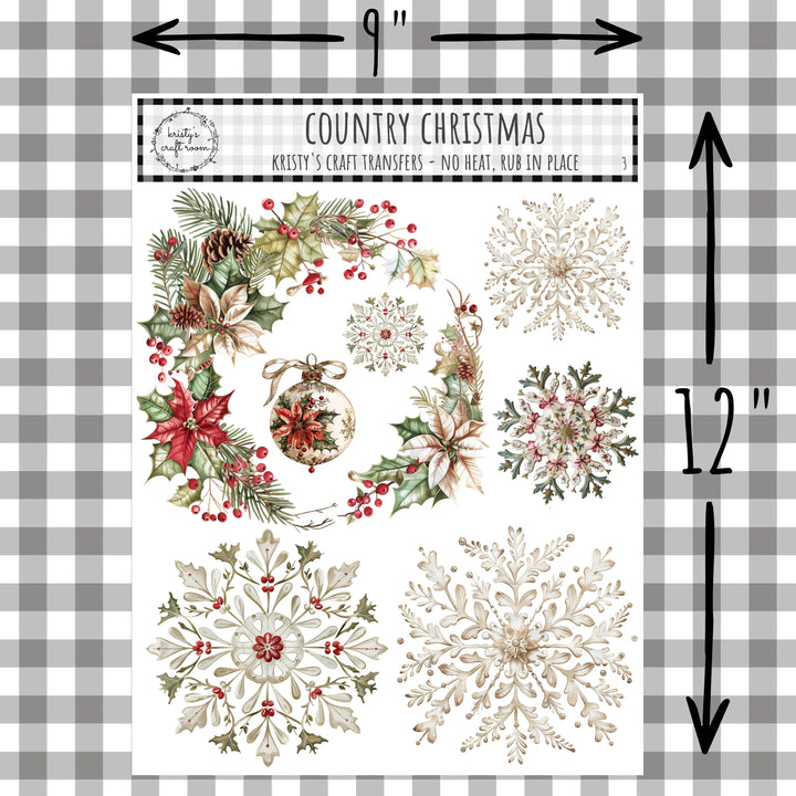 Country Christmas - Rub On Transfer - Bundle