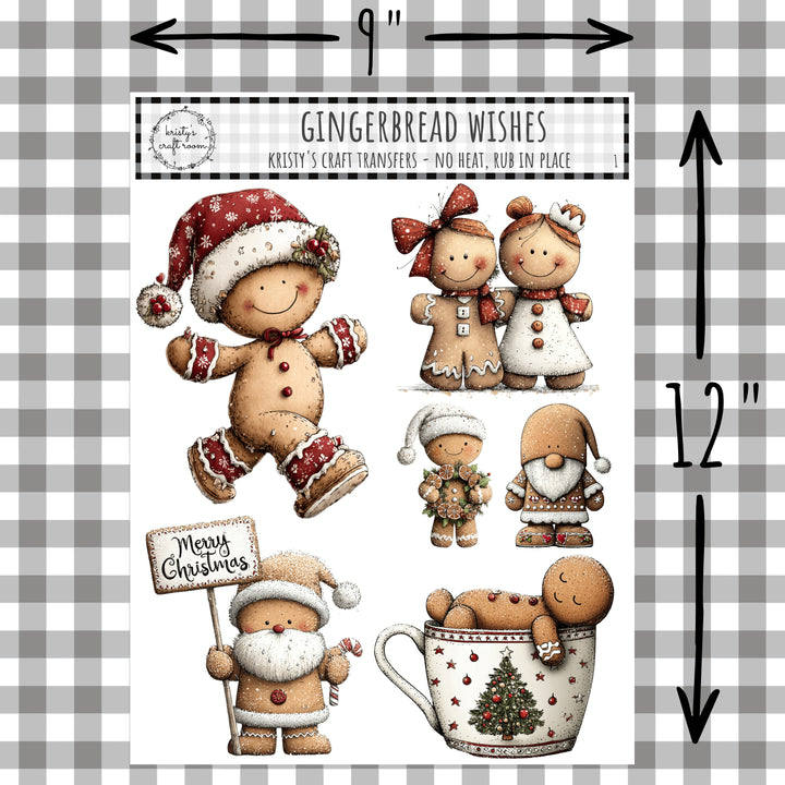 Gingerbread Wishes - Rub On Transfer - Bundle