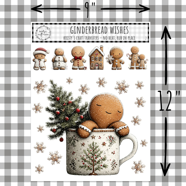 Gingerbread Wishes - Rub On Transfer - Bundle