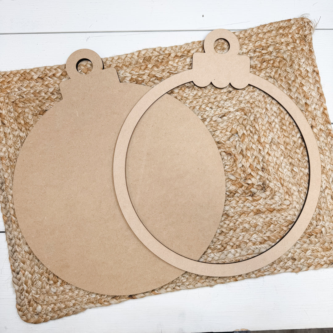 Ornament Frame Wood Cutout Shape - 10 Inch Opening