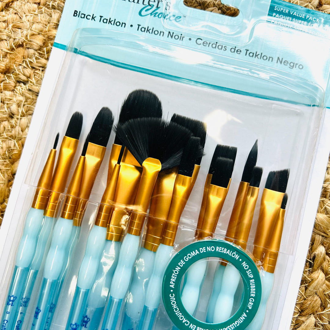 15-piece Black Taklon Super Value Pack