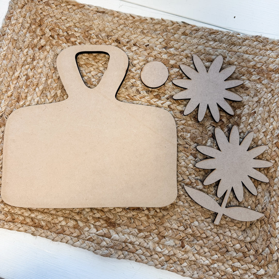 Flower Cutting Board Wood Blank