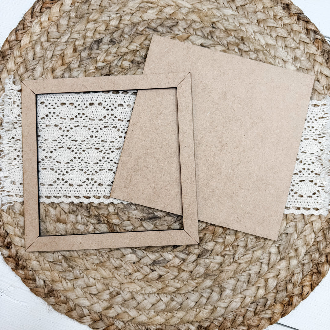 Medium Square Frame Wood Blank 6"X6"