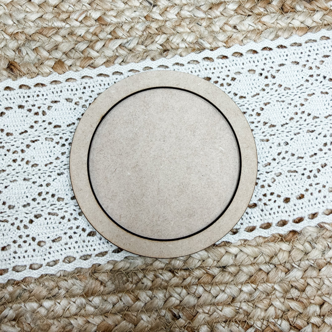 Small Round Frame Wood Blank 4"X4"
