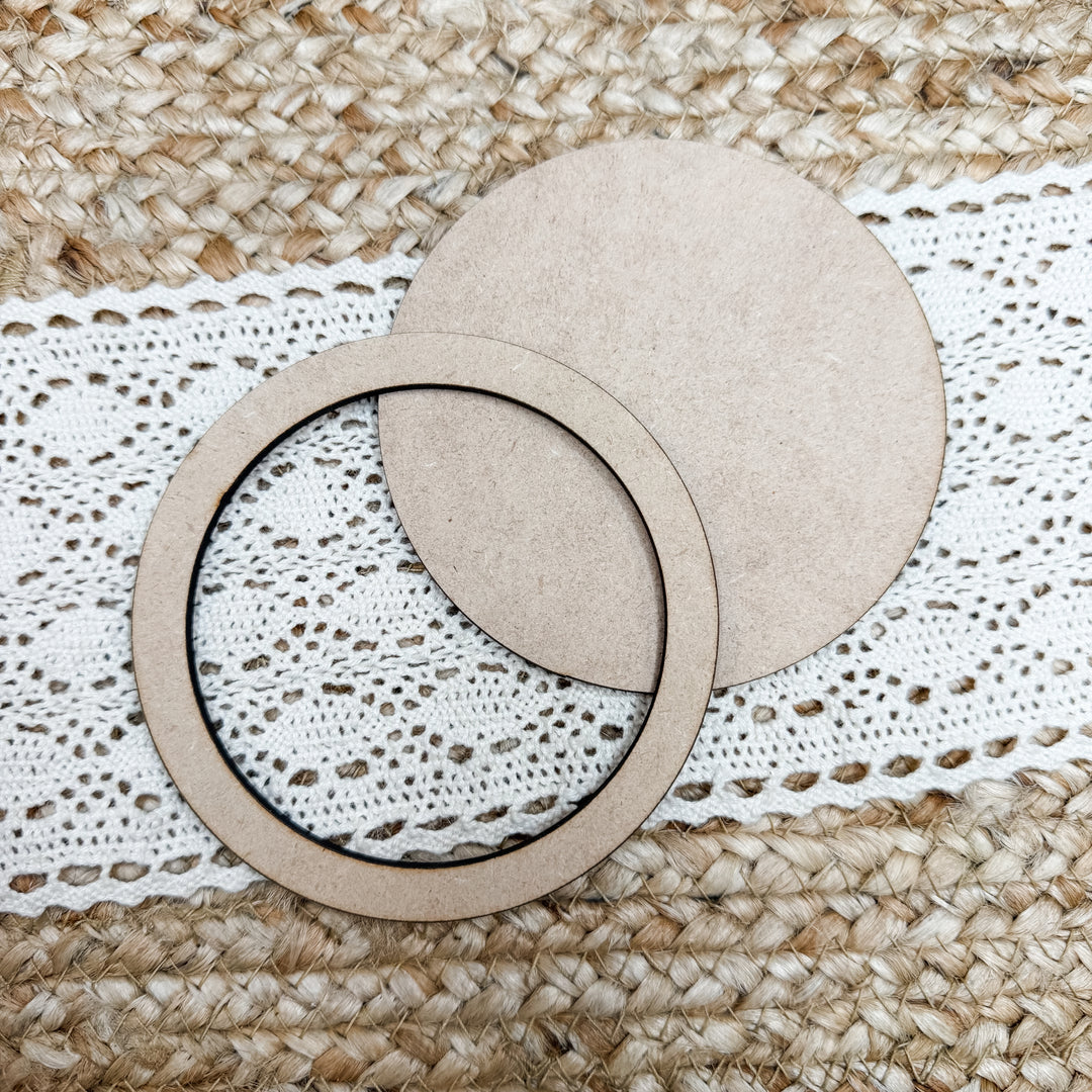 Small Round Frame Wood Blank 4"X4"