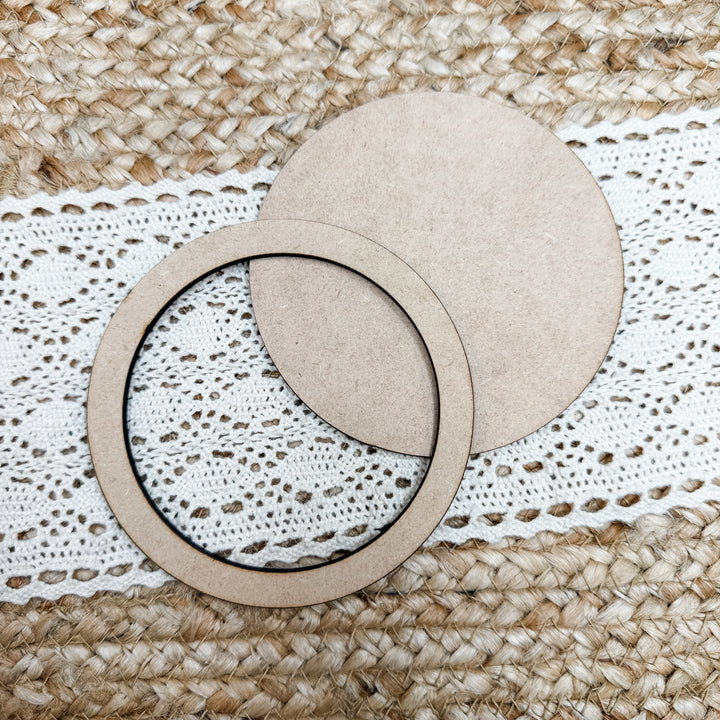 Small Round Frame Wood Blank 4"X4"