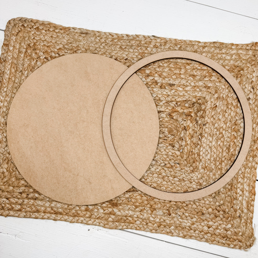 Large Round Frame Wood Blank 10"x10"