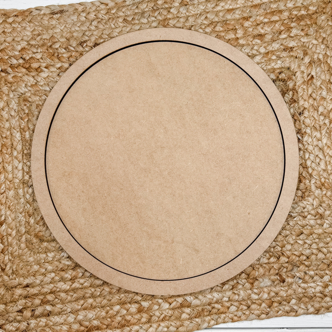 Large Round Frame Wood Blank 10"x10"