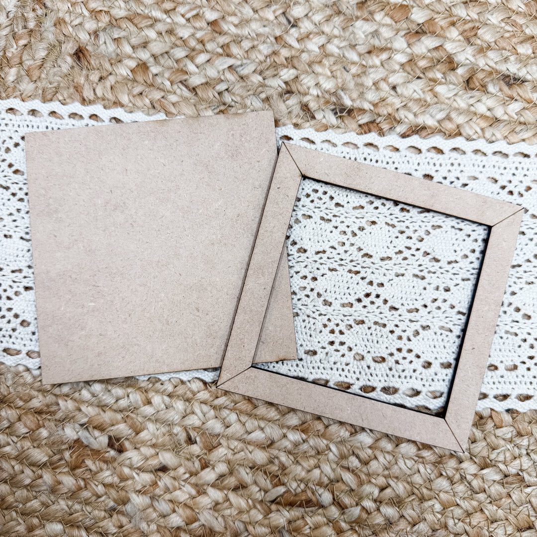 Small Square Frame Wood Blank 4"X4"