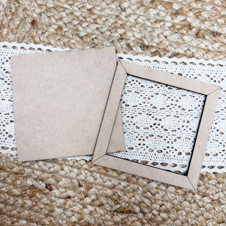 Small Square Frame Wood Blank 4"X4"