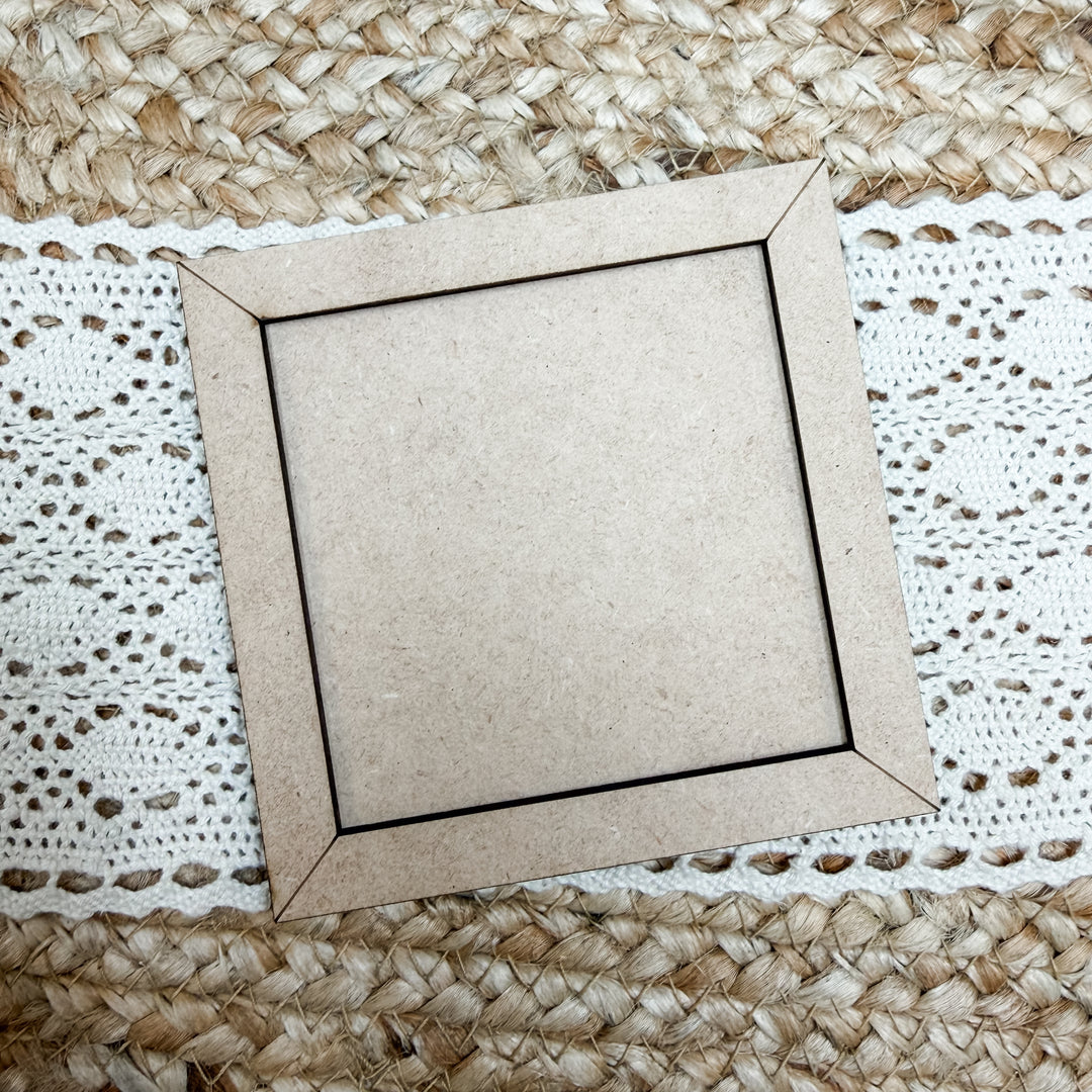 Small Square Frame Wood Blank 4"X4"