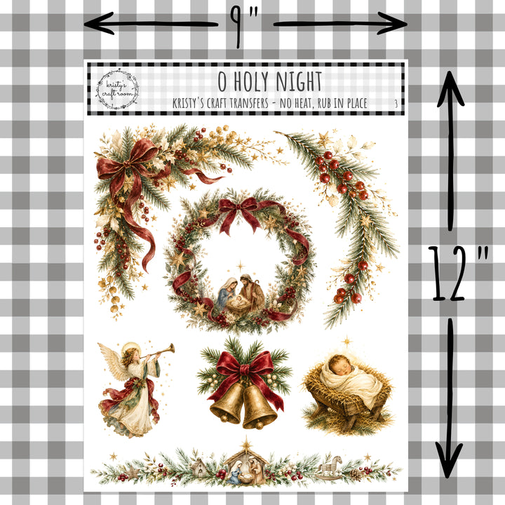 O Holy Night - Rub On Transfer - Bundle