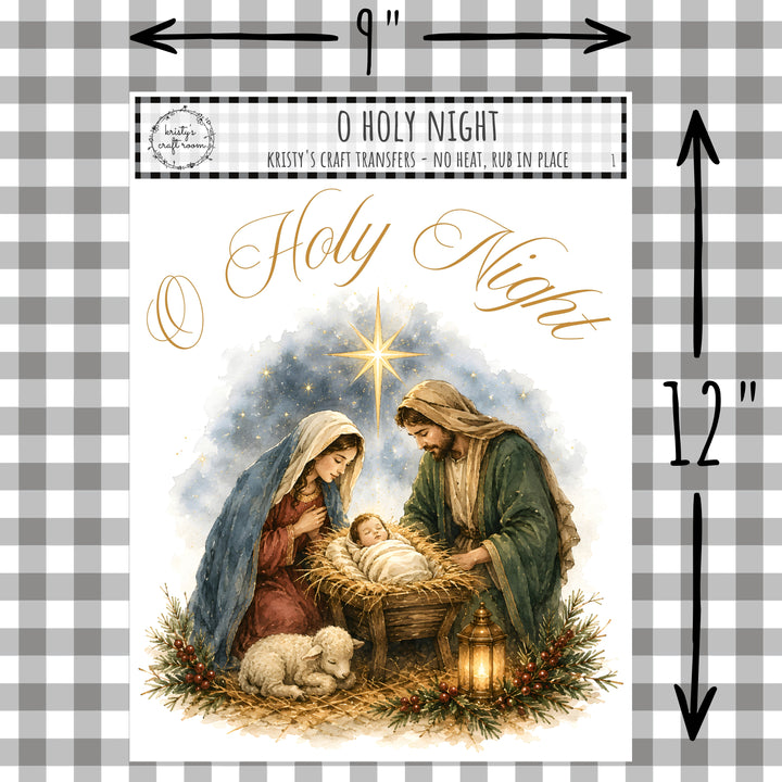 O Holy Night - Rub On Transfer - Bundle