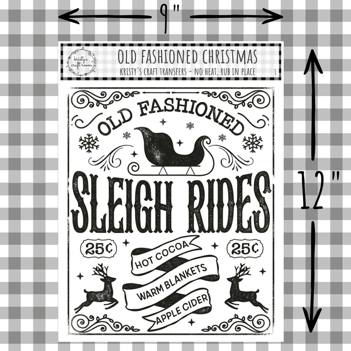 Old Fashioned Christmas - Rub On Transfer - Bundle