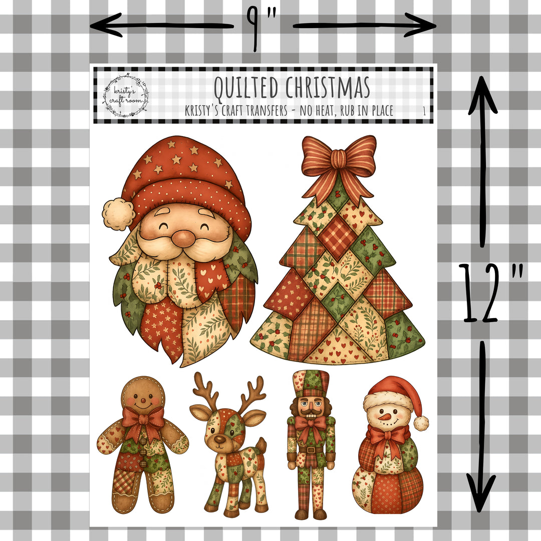 Quilted Christmas- Rub On Transfers - Sheet 1