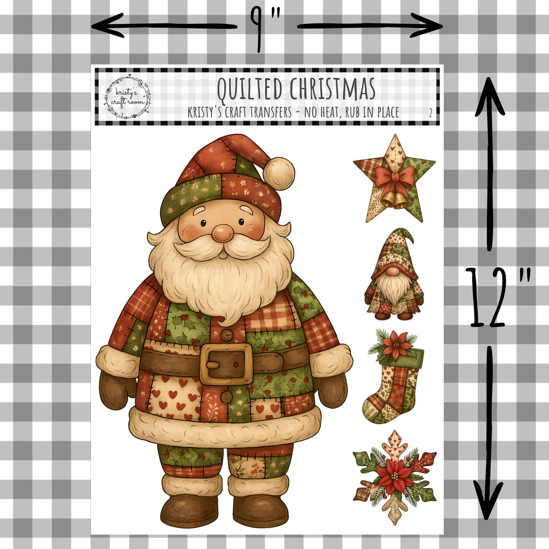 Quilted Christmas- Rub On Transfers - Sheet 2