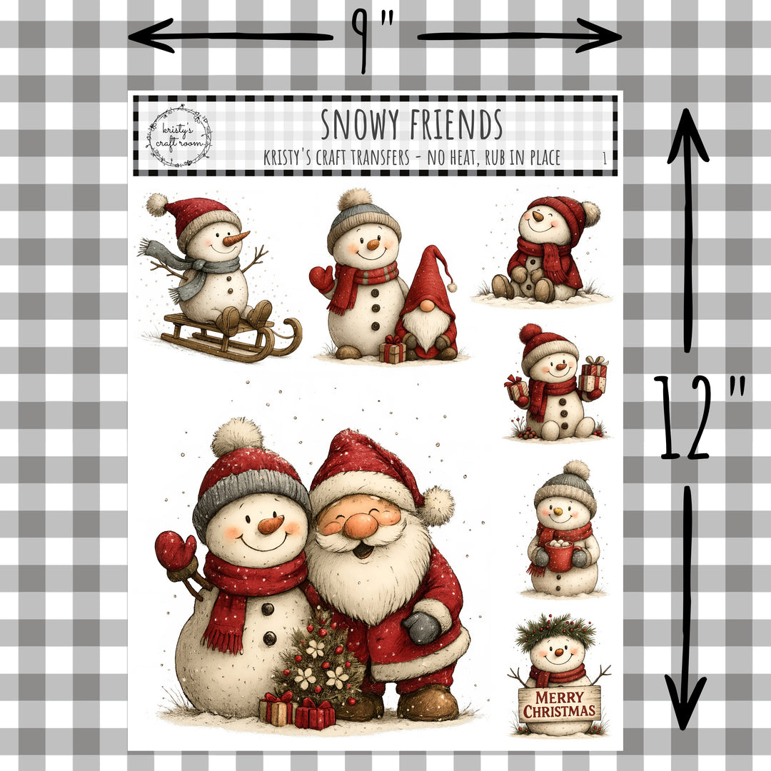 Snowy Friends - Rub On Transfers - Sheet 1