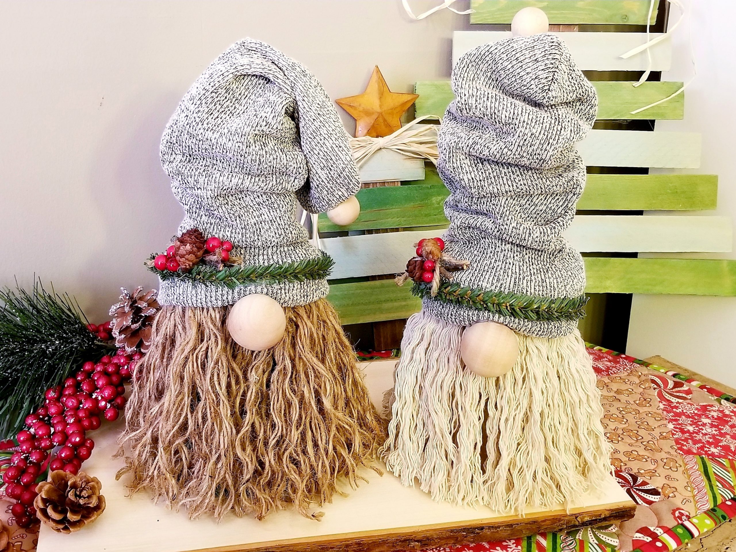 DIY Christmas Tree Gnomes. From Christmas trees to your front
