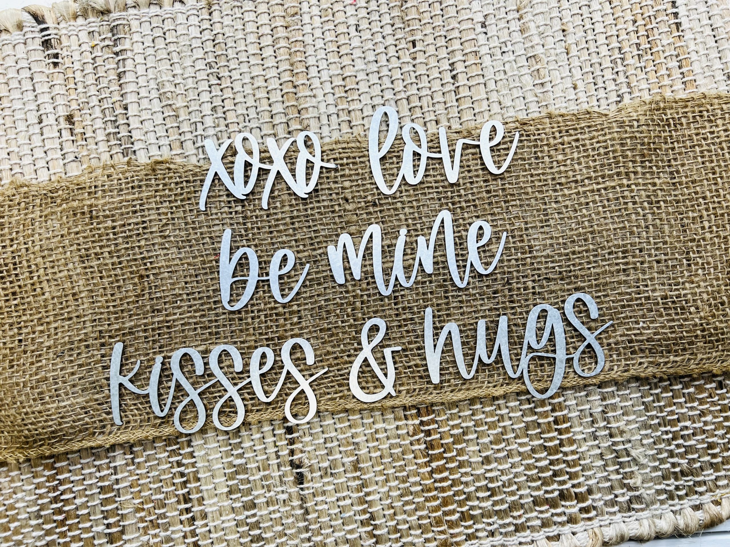 valentines words made out of galvanized metal for crafting and home decor