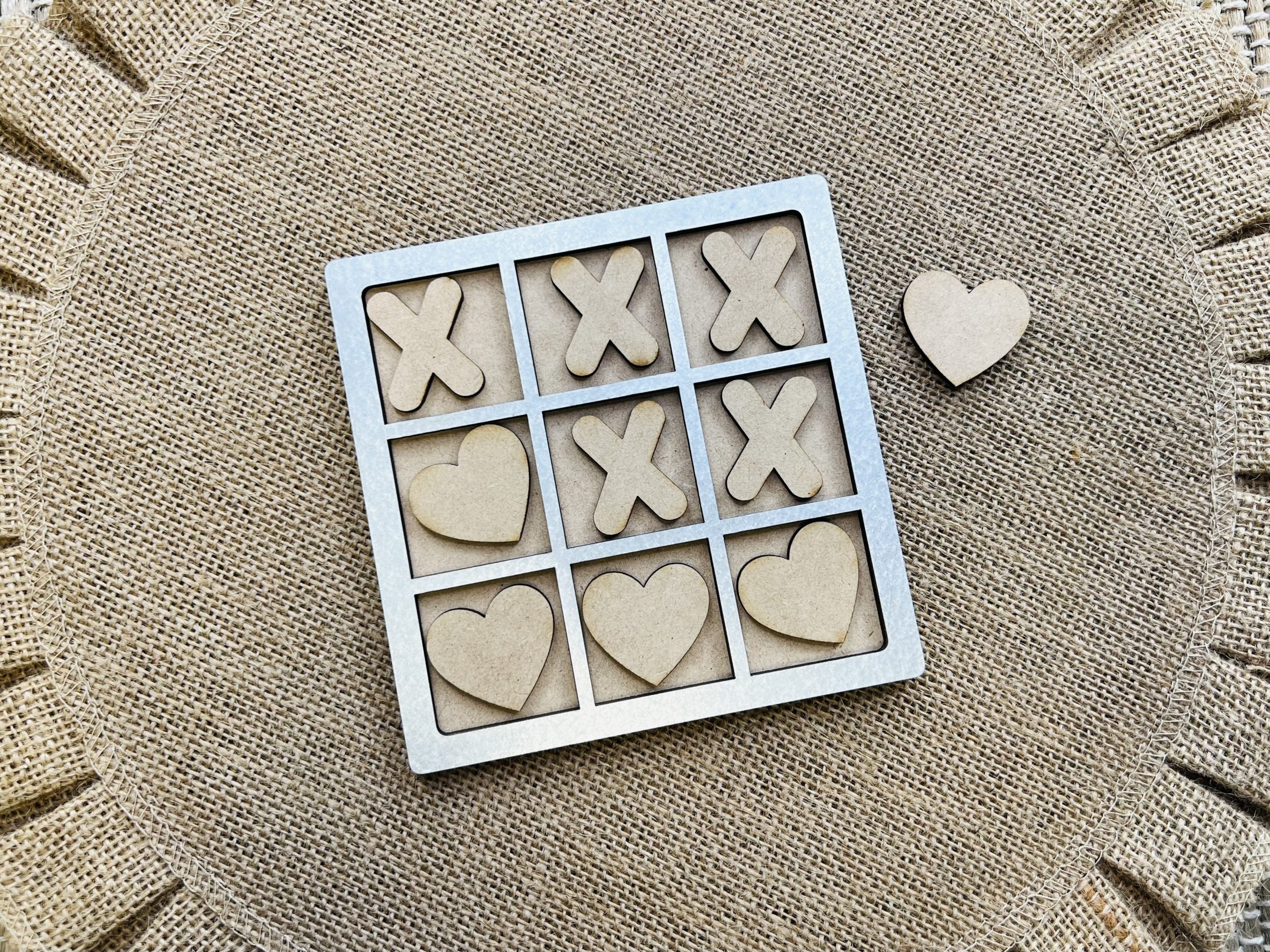 Valentines tic tac toe game wood cutout