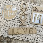 valentines wood and galvanized metal set for a tiered tray or out truck tray
