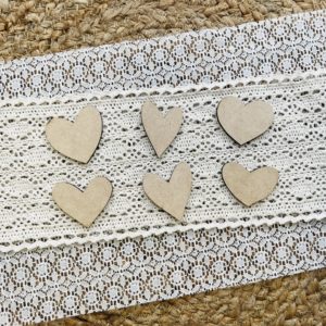 Variety of small wood hearts to embellish crafts and diy projects