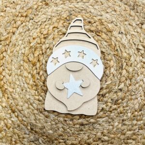 Patriotic Gnome wood and galvanized metal cutout for diy crafting