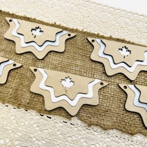 Canadian bunting banner wood and metal cutout for crafting