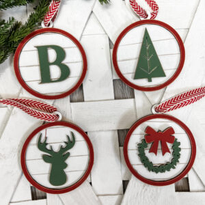 Personalized Shiplap Ornament Set